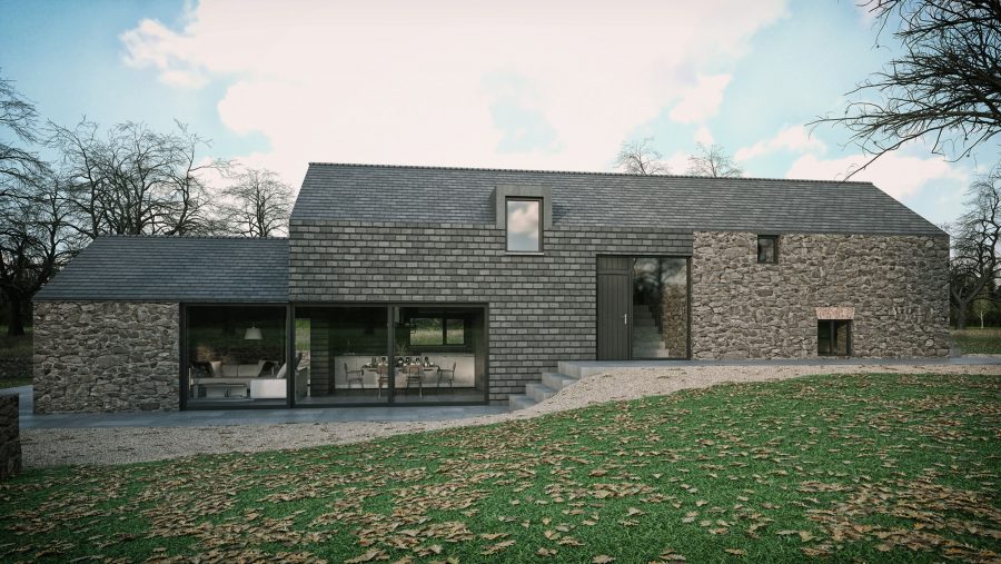 Patrick Bradley Architects Blacks House Rural Barn Conversion Inside Outside Spaces Vernacular Stone Glazing Contemporary Cool Northern Ireland Irish 4