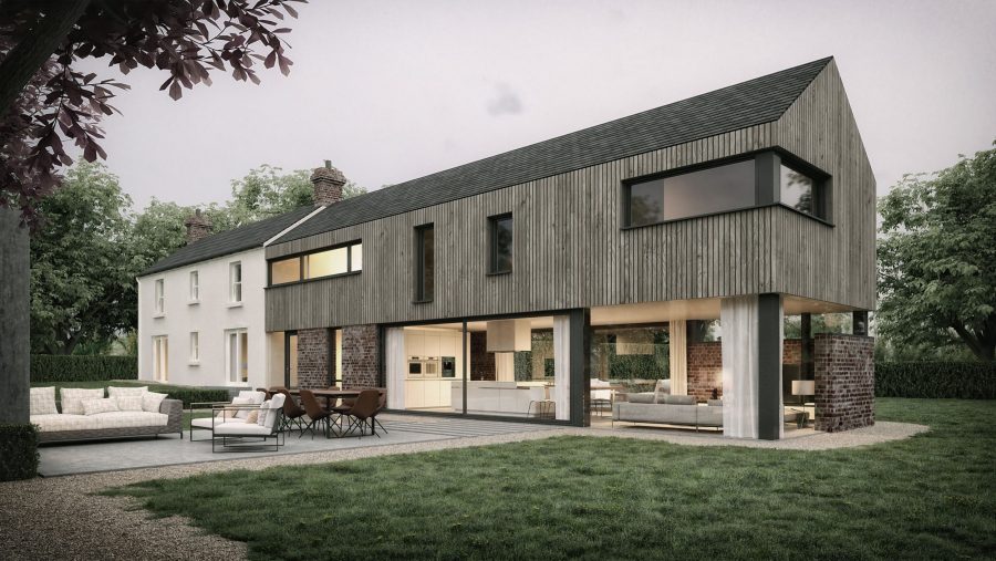 Patrick Bradley Architects Croft House Modern Larch Timber Rural Maghera Barn Inside Outside Spaces Vernacular Glazing Contemporary Cool Replacement Dwelling Brick 7