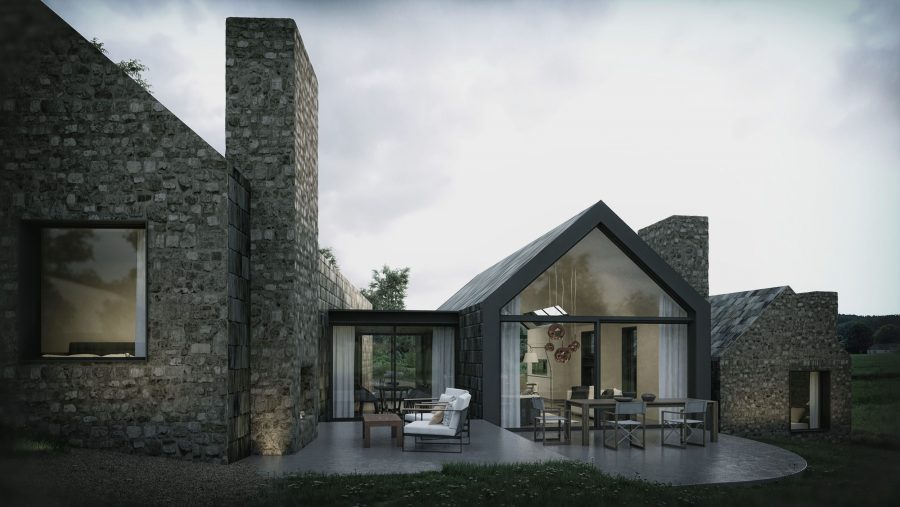 Patrick Bradley Architects Dickeys House Modern Slate Rural Barn Inside Outside Spaces Vernacular Glazing Contemporary Cool Northern Ireland Irish 4