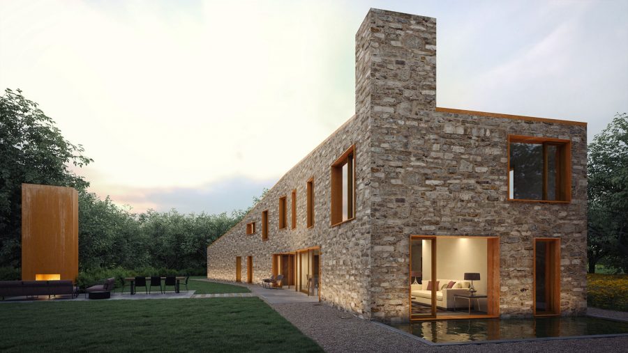 Patrick Bradley Architects Fort House Modern Rural Armagh Barn Inside Outside Spaces Vernacular Stone Glazing Contemporary Cool Northern Ireland Irish 5