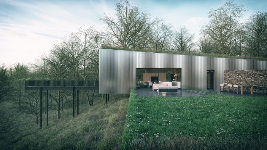 Patrick Bradley Architects Rock House Modern Corrugated Tin Rural Donegal Barn Grass Roof Inside Outside Spaces Vernacular Stone Glazing Contemporary Cool 2
