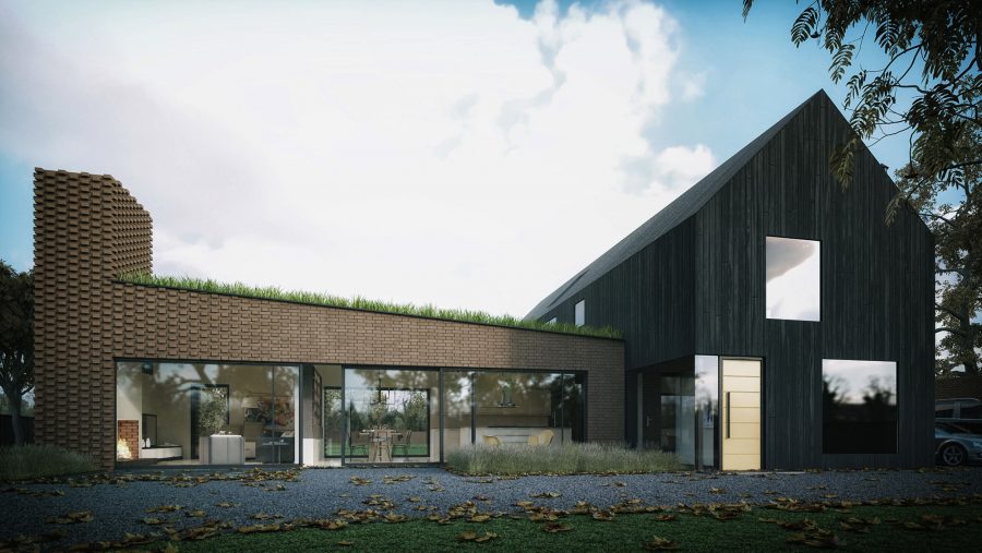 Patrick Bradley Architects Rosses House Modern Burnt Timber Rural Sligo Barn Inside Outside Ireland Vernacular Glazing Contemporary Cool Replacement Dwelling Brick 1