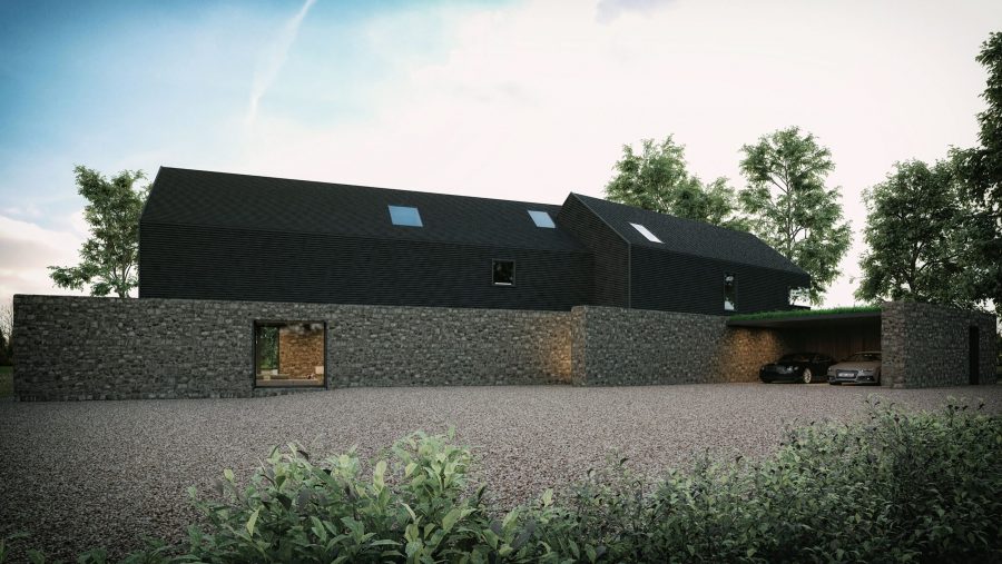 Patrick Bradley Architects Architecture Modern Rural Vernacular Countryside Northern Ireland Dwelling On A Farm Barn Stone One Off Home Corrugated Cladding Inside Out 1