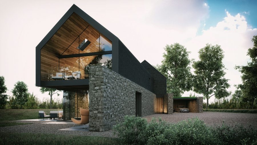 Patrick Bradley Architects Architecture Modern Rural Vernacular Countryside Northern Ireland Dwelling On A Farm Barn Stone One Off Home Corrugated Cladding Inside Out 3