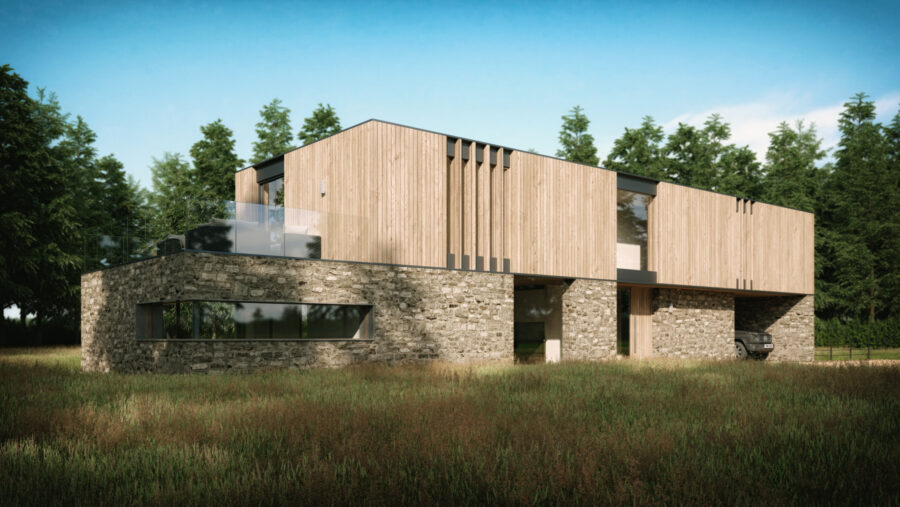 Patrick Bradley Architect Lisardahla Pavilion House Rural Stone timer Contemporary Irish Architecture Northern Ireland 1