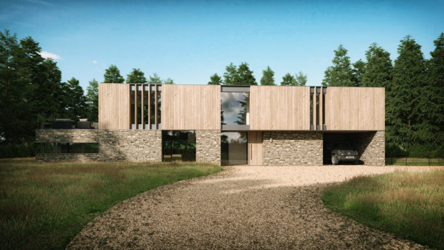 Patrick Bradley Architect Lisardahla Pavilion House Rural Stone timer Contemporary Irish Architecture Northern Ireland 2