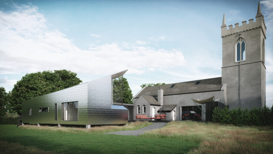 Patrick Bradley Architect Shingle Church Restoration shingles aluminium Contemporary Irish Architecture Ireland 4